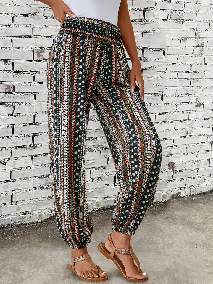 Linna™ - Long Length Boho Ethnic Graphic Print Pants