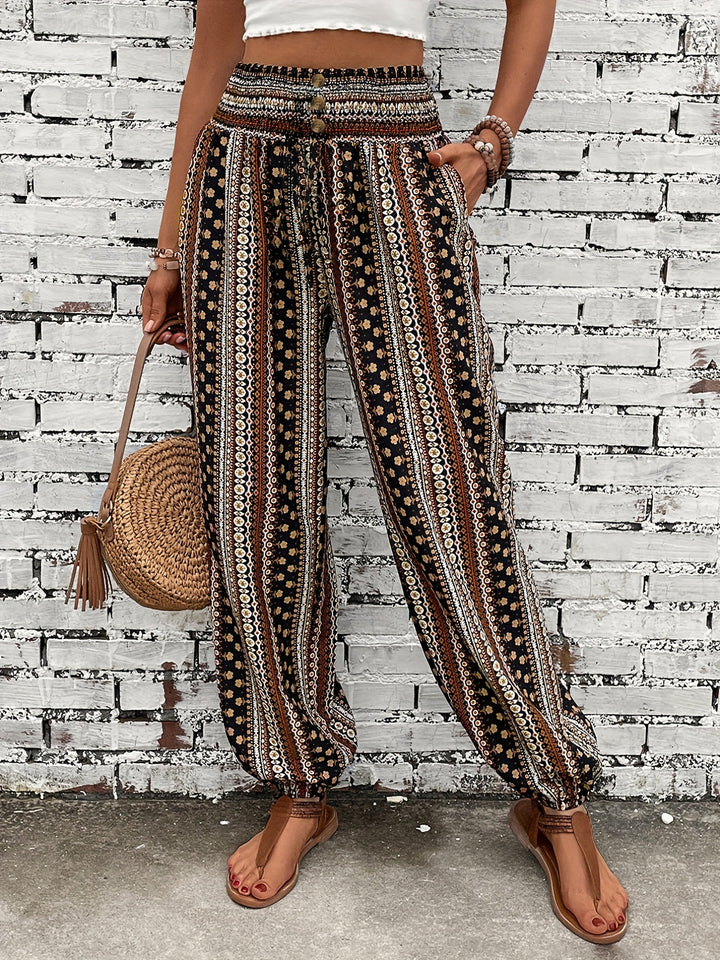 Linna™ - Long Length Boho Ethnic Graphic Print Pants