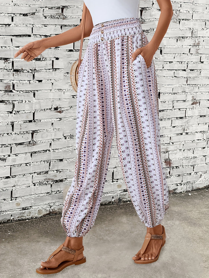 Linna™ - Long Length Boho Ethnic Graphic Print Pants