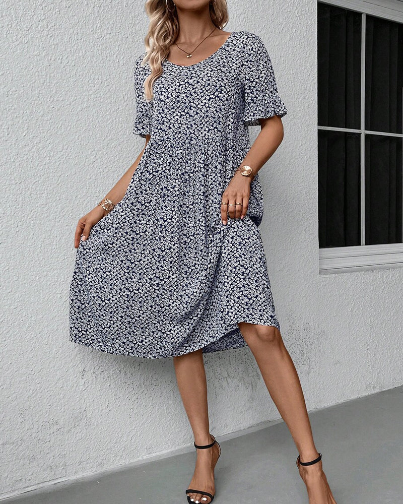 Laura™ - Elegant Floral Midi Dress